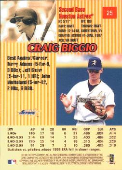 1999 Bowman's Best #25 Craig Biggio Back