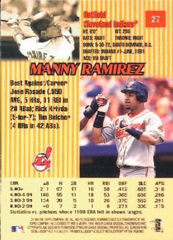 1999 Bowman's Best #27 Manny Ramirez Back
