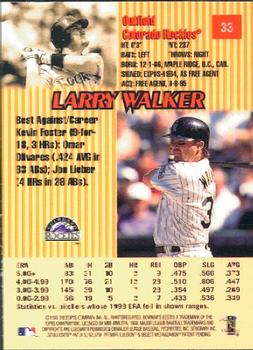 1999 Bowman's Best #33 Larry Walker Back