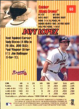 1999 Bowman's Best #60 Javy Lopez Back