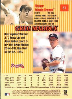 1999 Bowman's Best #67 Greg Maddux Back