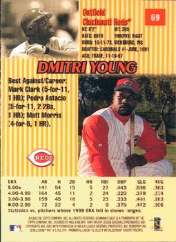 1999 Bowman's Best #69 Dmitri Young Back