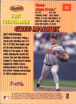 1999 Bowman's Best #93 Greg Maddux Back