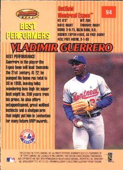 1999 Bowman's Best #94 Vladimir Guerrero Back