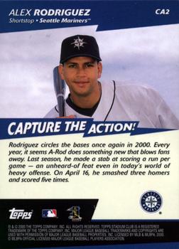 2001 Stadium Club - Capture the Action #CA2 Alex Rodriguez Back