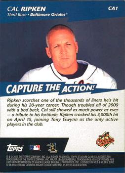 2001 Stadium Club - Capture the Action #CA1 Cal Ripken Jr. Back