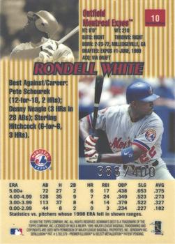 1999 Bowman's Best - Refractors #10 Rondell White  Back