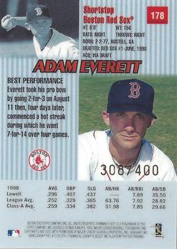 1999 Bowman's Best - Refractors #178 Adam Everett  Back