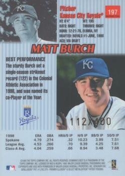 1999 Bowman's Best - Refractors #197 Matt Burch  Back