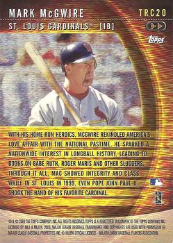 2001 Topps - A Tradition Continues #TRC20 Mark McGwire Back