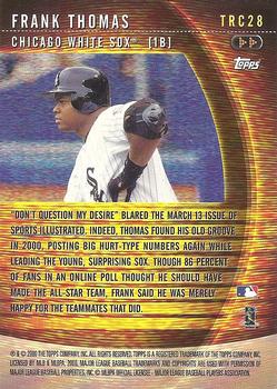2001 Topps - A Tradition Continues #TRC28 Frank Thomas Back