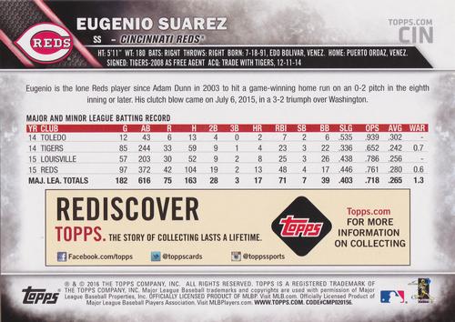 2016 Topps - Baseball Stadium Giveaways #CIN Eugenio Suarez Back
