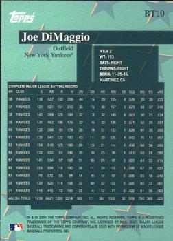2001 Topps - Before There Was Topps #BT10 Joe DiMaggio Back