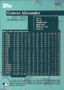 2001 Topps - Before There Was Topps #BT9 Grover Alexander Back