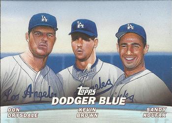 2001 Topps - Combos #TC11 Dodger Blue (Don Drysdale / Kevin Brown / Sandy Koufax) Front