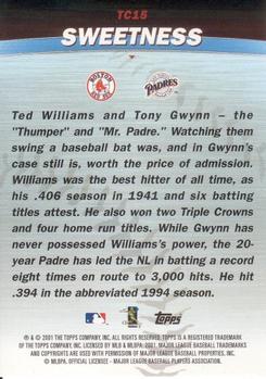 2001 Topps - Combos #TC15 Sweetness (Ted Williams / Tony Gwynn) Back