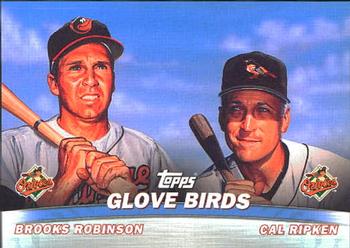 2001 Topps - Combos #TC3 Glove Birds (Brooks Robinson / Cal Ripken Jr.) Front