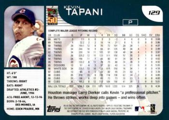2001 Topps - For Topps Employees #129 Kevin Tapani  Back