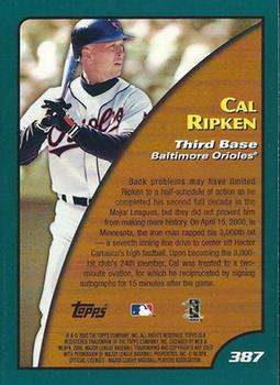 2001 Topps - For Topps Employees #387 Cal Ripken Jr. Back