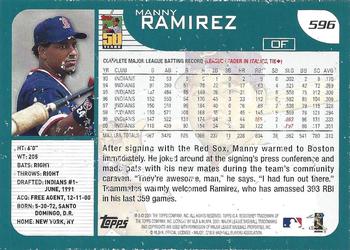 2001 Topps - For Topps Employees #596 Manny Ramirez  Back