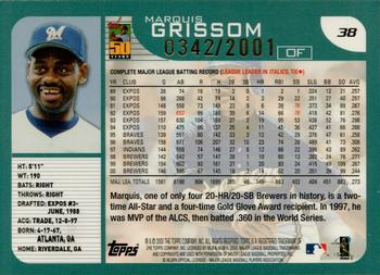 2001 Topps - Gold #38 Marquis Grissom Back