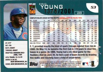 2001 Topps - Gold #53 Eric Young Back