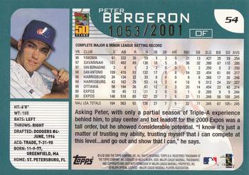 2001 Topps - Gold #54 Peter Bergeron Back