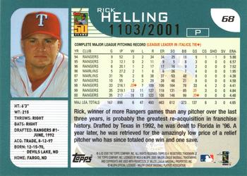 2001 Topps - Gold #68 Rick Helling Back
