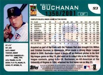 2001 Topps - Gold #93 Brian Buchanan Back
