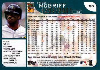 2001 Topps - Gold #110 Fred McGriff Back