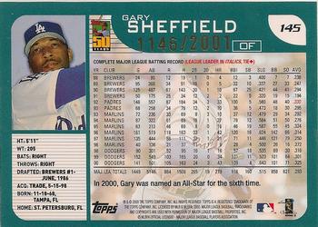 2001 Topps - Gold #145 Gary Sheffield Back