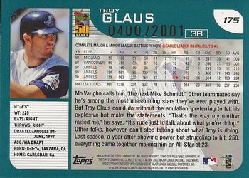 2001 Topps - Gold #175 Troy Glaus Back