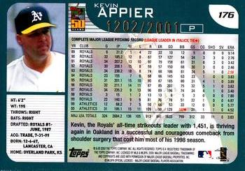 2001 Topps - Gold #176 Kevin Appier Back