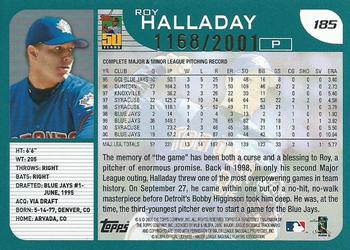 2001 Topps - Gold #185 Roy Halladay Back