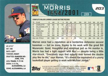 2001 Topps - Gold #203 Warren Morris Back