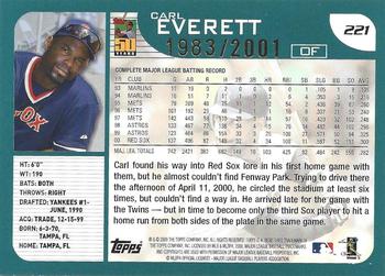 2001 Topps - Gold #221 Carl Everett Back