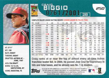 2001 Topps - Gold #250 Craig Biggio Back