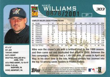 2001 Topps - Gold #303 Mike Williams Back
