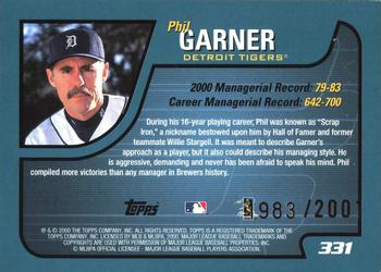 2001 Topps - Gold #331 Phil Garner Back