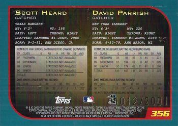 2001 Topps - Gold #356 Scott Heard / David Parrish Back