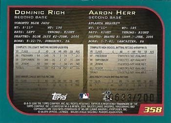 2001 Topps - Gold #358 Dominic Rich / Aaron Herr Back