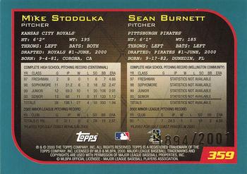 2001 Topps - Gold #359 Mike Stodolka / Sean Burnett Back