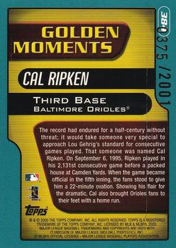 2001 Topps - Gold #384 Cal Ripken Jr. Back