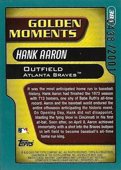 2001 Topps - Gold #385 Hank Aaron Back