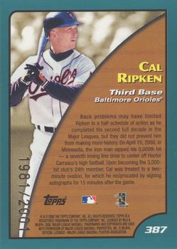 2001 Topps - Gold #387 Cal Ripken Jr. Back