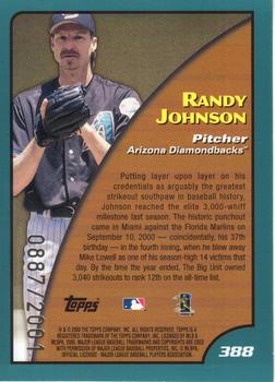 2001 Topps - Gold #388 Randy Johnson Back