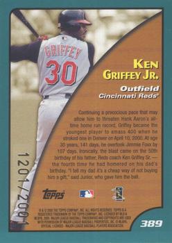 2001 Topps - Gold #389 Ken Griffey Jr. Back