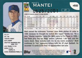 2001 Topps - Gold #416 Matt Mantei Back