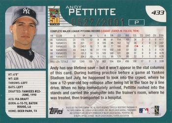 2001 Topps - Gold #433 Andy Pettitte Back