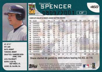 2001 Topps - Gold #460 Shane Spencer Back